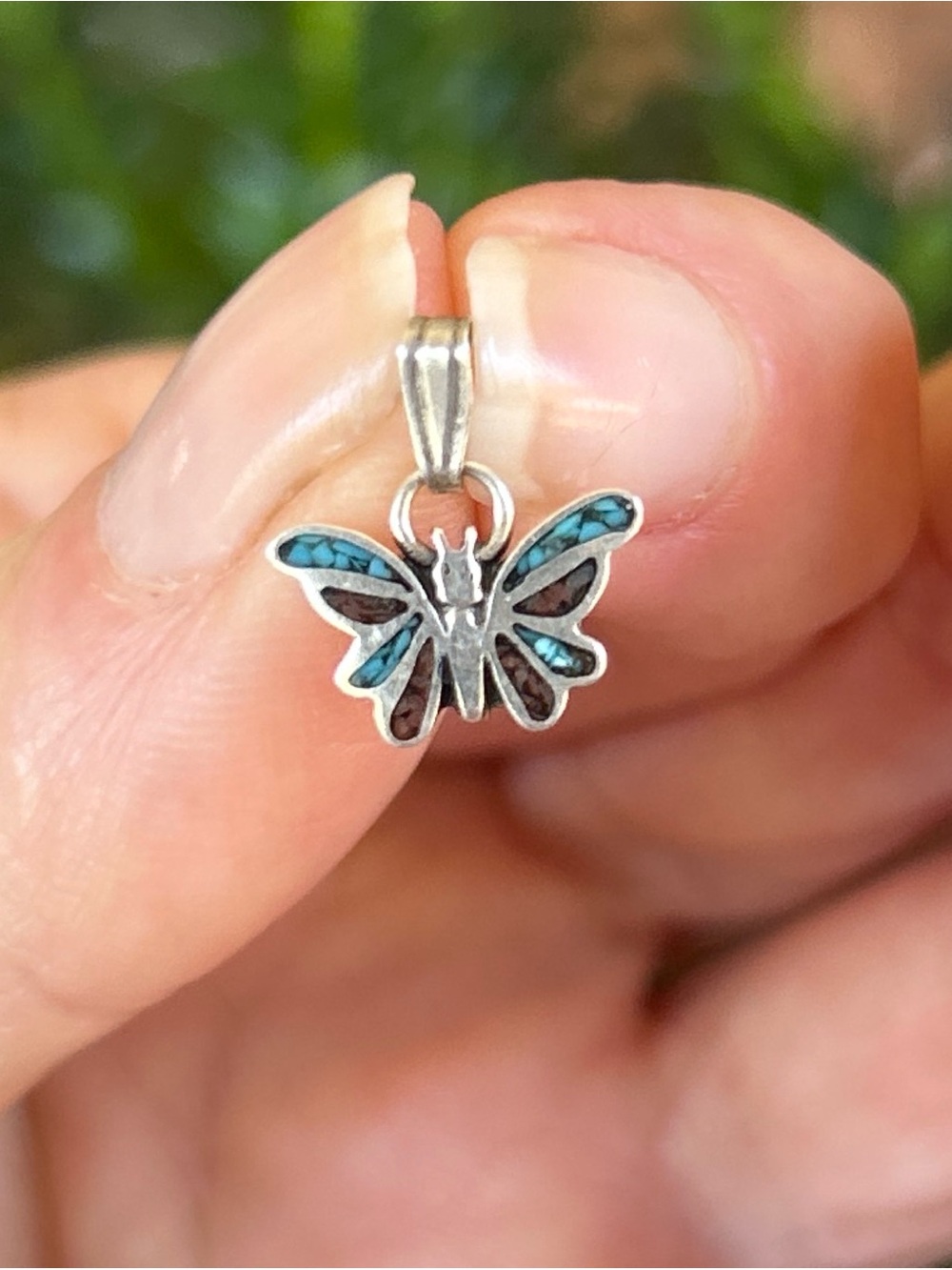 Vintage Native American Sterling Silver Butterfly Pendant